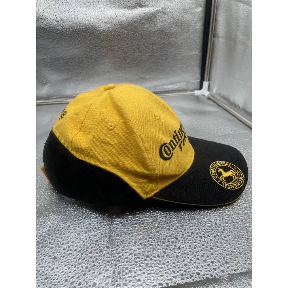 Continental Tire Baseball Cap Embroidered Yellow Black Adjustable Racing Cars